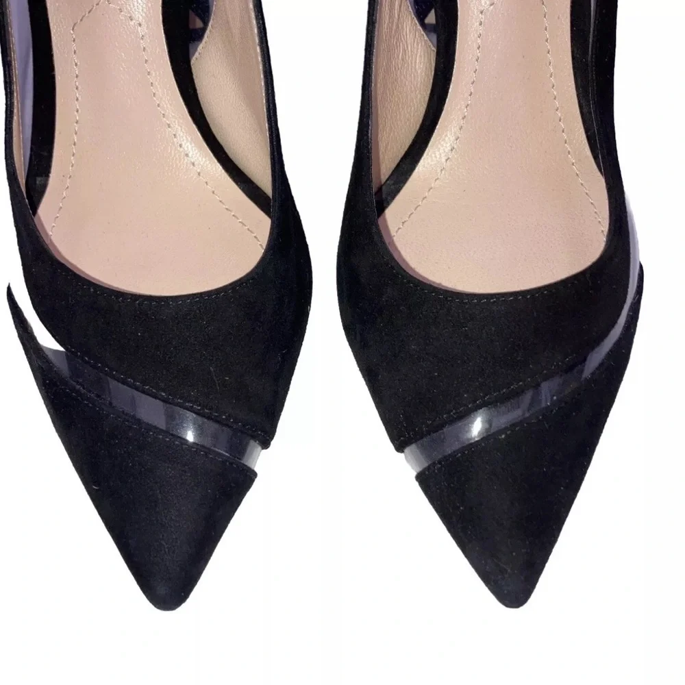Nicholas Kirkwood Black Slingback Pumps Heels Cutout Clear 8.5 Formal NIB 🟡